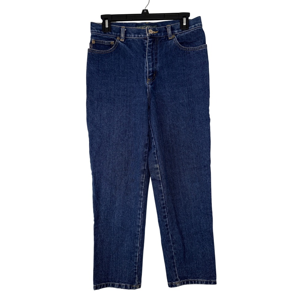 Lauren Ralph Lauren Petite Straight Leg Jeans Dark Wash High Rise Size 8P
